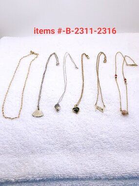 6 Necklaces, items # B- 2311-2316,. wt. 17 grams.